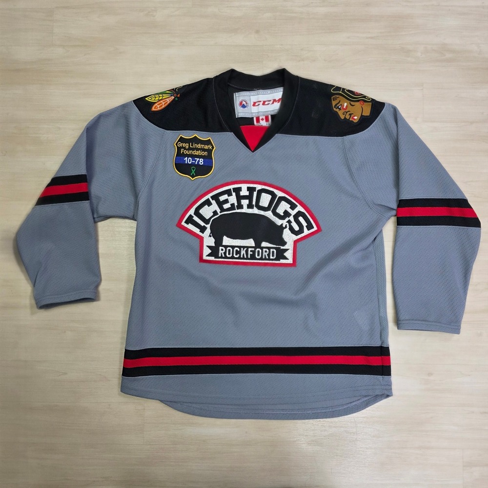 Rockford IceHogs CCM AHL Youth‎ L / XL Blackhawks Ice Hockey Jersey